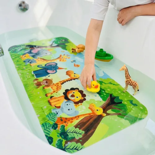Vista 14 de Bonita alfombra de baño antideslizante de dibujos animados para bañera, tapete antideslizante para bañera para niños, tapete de ducha antideslizante