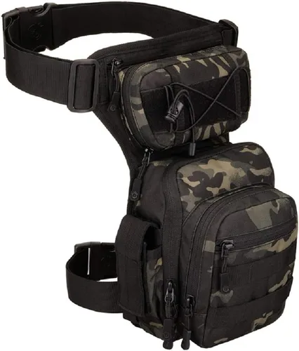 Vista 5 de Bolsa táctica de pierna caída para hombres y mujeres, bolsa militar para muslo, al aire libre, motocicleta, senderismo, cintura, riñonera, bolsa