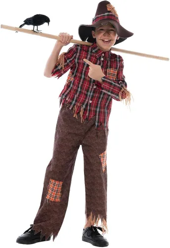 Vista 5 de Snailify Disfraz de espantapájaros para niños, disfraz de cosplay lindo de Halloween