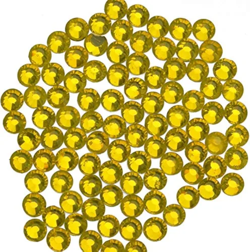 Vista 19 de 4500 unidades de diamantes de imitación de cristal de fijación en caliente con parte trasera plana HotFix gemas de cristal redondas de 0.079 Citrino