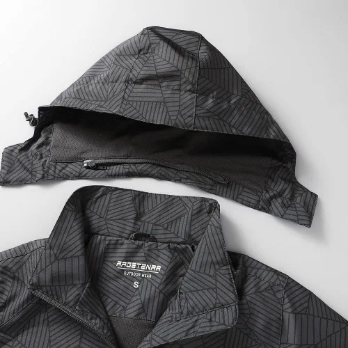 Vista 3 de Chubasquero impermeable para mujer con capucha ligero cortavientos para senderismo
