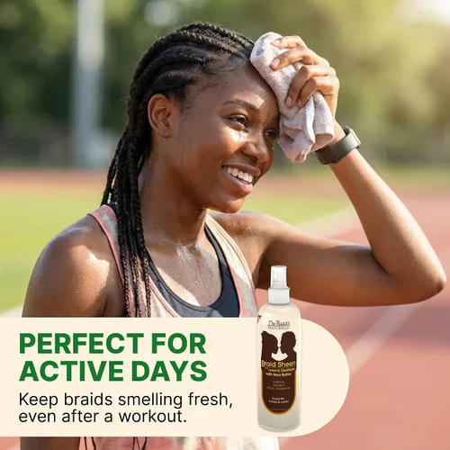 Vista 7 de The Roots Naturelle Braid Sheen Braid Braid Spray 12 onzas líquidas Acondicionador sin enjuague con manteca de karité Enriquecido