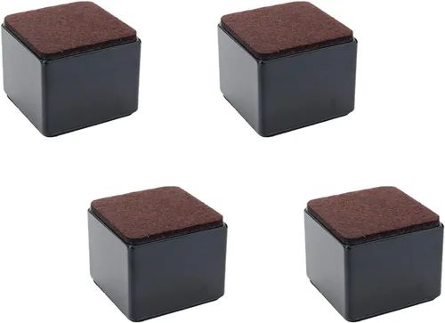 Vista 12 de Elevadores autoadhesivos de 2 pulgadas para cama y muebles, redondos, color negro, 1.57 x 2.05 pulgadas Elevadores de cama de acero,Para