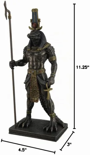 Vista 4 de Veronese Design Sobek - Estatua de cocodrilo egipcio antiguo del dios del Nilo