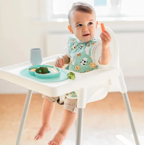 Vista 10 de BapronBaby Galletas y leche Bapron – Babero más seguro sin lazo para el cuello para bebés y niños pequeños – Suave impermeable resistente a