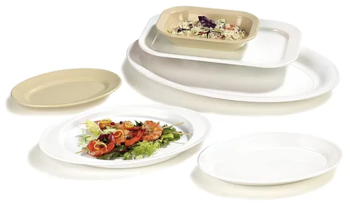 Vista 8 de Carlisle FoodService Products Plato rectangular de plástico para panadero, para el hogar y el restaurante, melamina, 28 onzas, bronceado