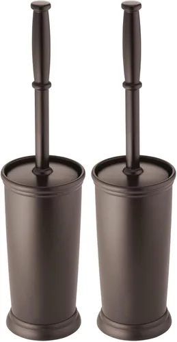 Vista 19 de mDesign Cepillo de Inodoro y Soporte - Cepillo de Baño Cubierto - Limpiador de Inodoro en Pie en Soporte Moderno - Cepillo de Limpieza Profunda