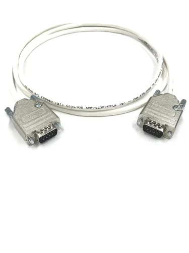 Vista 3 de Custom Cable Connection Cable Serial RS232 Plenum RS232 de 100 pies DB9 macho a macho - 22 AWG con chaqueta blanca Plenum - Fabricado en los Estados