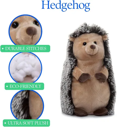 Vista 9 de The Petting Zoo Peluche de erizo, regalos para niños, animales salvajes del zoológico Onez, juguete de peluche de erizo de 12 pulgadas