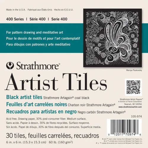 Vista 5 de Strathmore Artist Tiles 20/Pkg-Bristol Vellum -62105970, 4x4, blanco
