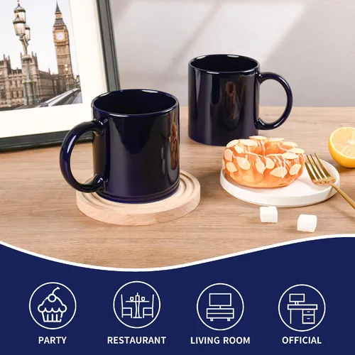 Vista 3 de BYCNZB Juego de 4 tazas de café de cerámica súper grandes de 22 onzas (cobbalto)