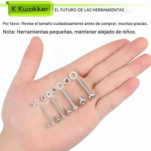Vista 7 de Juego de 1315 piezas de tornillos de cabeza Phillips M2 M3 M4 M5, kit de 25 tamaños de pernos y tuercas, juego de tornillos de ajuste de acero