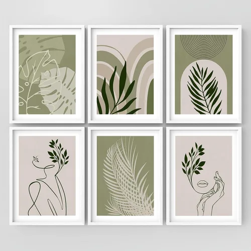 Vista 76 de Juego de galería de collage enmarcado para pared, diseño de plantas de flores de William Morris, ilustraciones de naturaleza silvestre, moderno