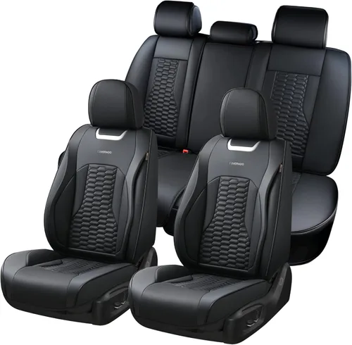 Vista 45 de Coverado - Fundas de asiento delantero de coche, fundas de asiento de cuero de lujo para automóviles, fundas de asiento de automóvil protectoras