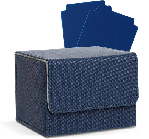 Vista 14 de Caja de cubierta Zettokete MTG con 2 divisores, caja de cubierta Commander de gran capacidad se adapta a 100+ cartas con manga doble, estuche