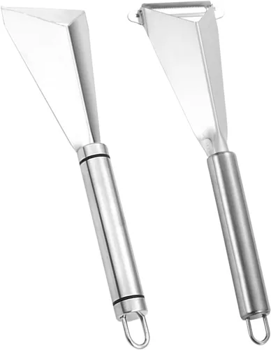Vista 8 de Herramientas de tallado de frutas, cuchillo para tallar frutas, paquete de 3, herramientas de tallado de verduras de acero inoxidable, cuchara