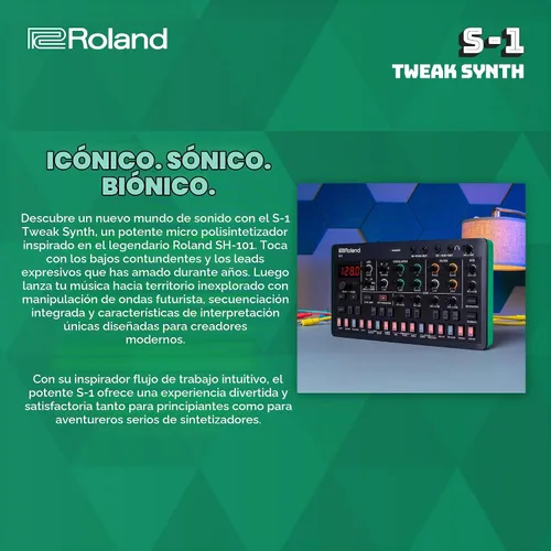 Vista 3 de Roland AIRA Compact S-1 Tweak Synth Micro polisintetizador ultraportátil con herramientas avanzadas Control de sonido D-Motion