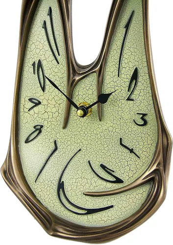 Vista 4 de Things2Die4 Reloj de escritorio de fusión, acabado de bronce, analógico, 11