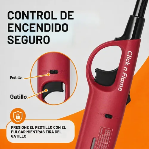Vista 2 de Click n Flame - Encendedor utilitario de 4 unidades, resistente al viento, eje flexible, encendedor multiusos para barbacoa, cocina, vela, chimenea