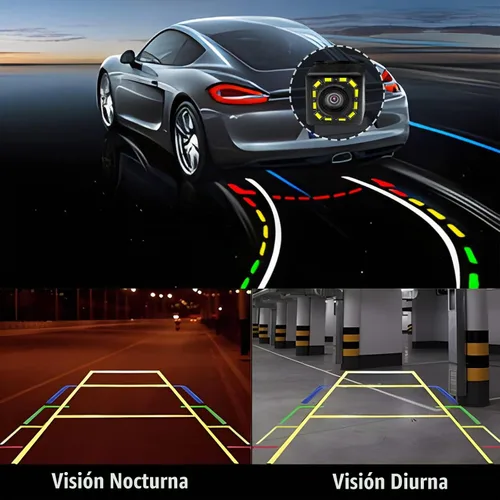Vista 5 de QUICTO - Cámara de respaldo para auto, impermeable, ultra HD, 12 LED, visión nocturna, vista trasera, cámara de ángulo amplio de 170°, marco largo