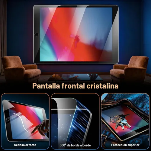 Vista 7 de Paquete de 2 protectores de pantalla para iPad Pro 10.5 Película de vidrio templado transparente resistente a los arañazos compatible con iPad Air