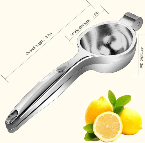 Vista 4 de GIUOIDUO Exprimidor de limón premium, exprimidor de ayuda de mano grande y resistente para exprimidor de limón, exprimidor de cítricos de acero