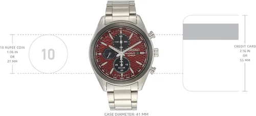 Vista 3 de Seiko Herren-Uhr Quarz Edelstahl mit Silikonband