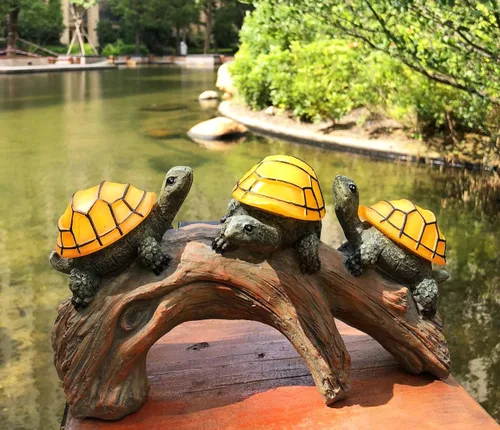 Vista 5 de Tortugas alimentadas por energía solar en troncos para decoración de jardín al aire libre, luz LED, estatuas al aire libre, decoración y regalos