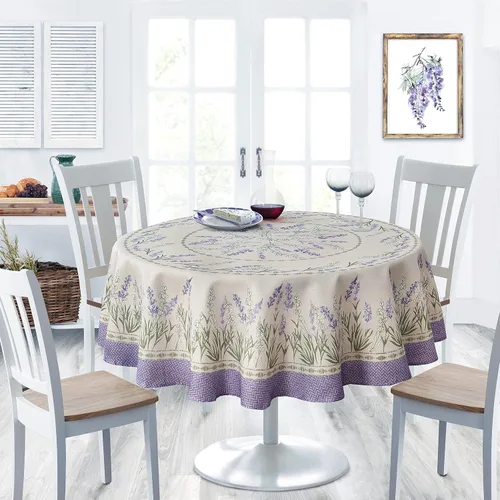 Vista 6 de Home Bargains Plus Provence - Juego de 8 servilletas cuadradas, estampado floral de campo de lilas Blanchard, resistentes a las arrugas y a