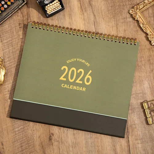 Vista 3 de Calendario de escritorio grande 2026, calendario mensual de escritorio de 9.9 x 8.7 pulgadas de pie desde ahora hasta diciembre de 2026, calendario