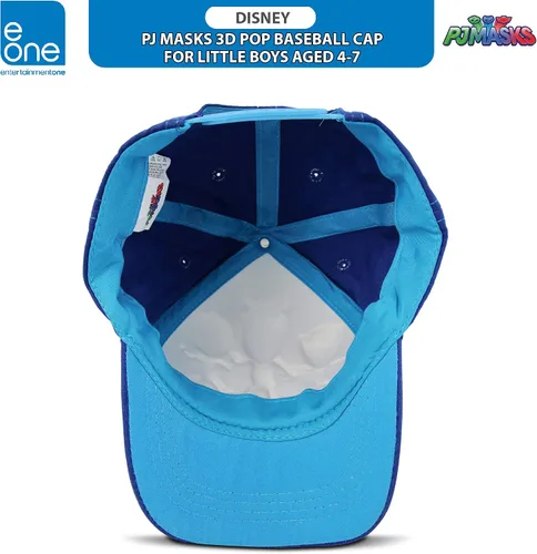 Vista 6 de PJ Masks Boys' Baseball Cap - 3D Catboy, Owlette, Gekko Curved Brim Snap Back Hat (2T-7)