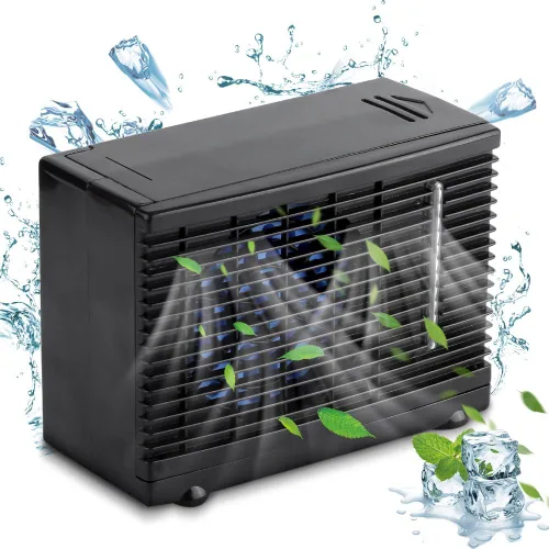 Vista 3 de Enfriador de aire portátil de 12 V, mini enfriador de aire móvil, ventilador de refrigeración por agua evaporativo para automóvil, camión, caravana