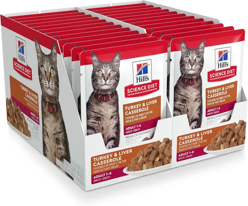Vista 15 de Hill's Science Diet Adulto 1-6, Adulto 1-6 Premium Nutrition, Comida húmeda para gatos, estofado de cazuela de pollo, bolsa de 2.8 onzas, caja de 24