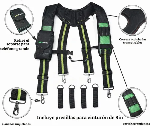 Vista 2 de MELOTOUGH Tirantes de cinturón de herramientas con almohadillas de espuma