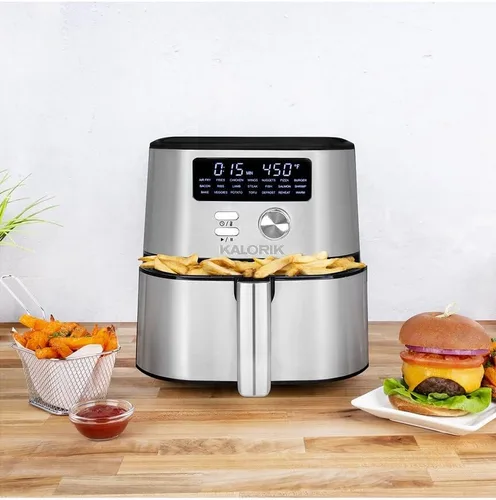 Vista 3 de Kalorik MAXX® Freidora de aire digital Freidora sin aceite 7 en 1 de 4 cuartos de galón con 7 funciones de cocción Pantalla LED con 21 ajustes