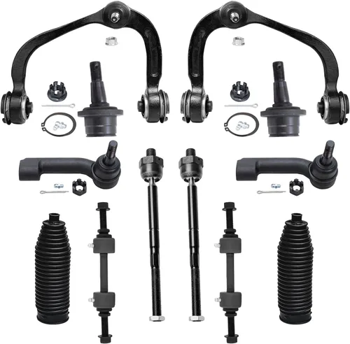 Vista 23 de Detroit Axle – 12 brazos de control superiores e inferiores delanteros con rótulas, barras de unión exteriores e interiores con topes, barras