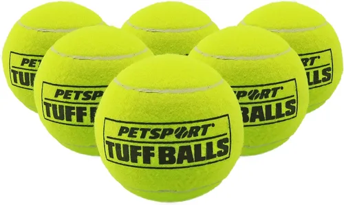 Vista 20 de PetSport Jr. Happy Birthday Tuff Ball - Juguetes para perros Paquete de 4 pelotas de tenis pequeñas (1.8 pulgadas) seguras para mascotas y goma