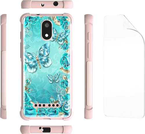 Vista 6 de jioeuinly UMX U696CL - Funda gruesa compatible con UMX Unimax U696CL funda de teléfono + protector de pantalla de TPU suave DJS