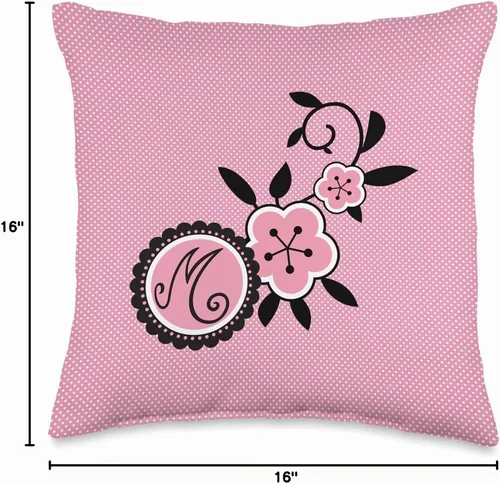 Vista 4 de Miraculous Mariquita Marinette Dupain-Cheng Flowers Throw Pillow