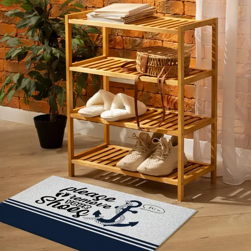 Vista 5 de Nogrit Tapete de puerta náutica, decoración de alfombras de baño náuticas, tapete de ducha antideslizante para suelo de baño, retira tus zapatos