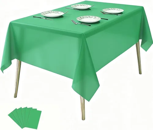 Vista 25 de Paquete de 4 manteles de plástico desechables de plástico para barbacoa, picnic, cumpleaños, bodas, fiestas, impermeables, a prueba de aceite, Negro