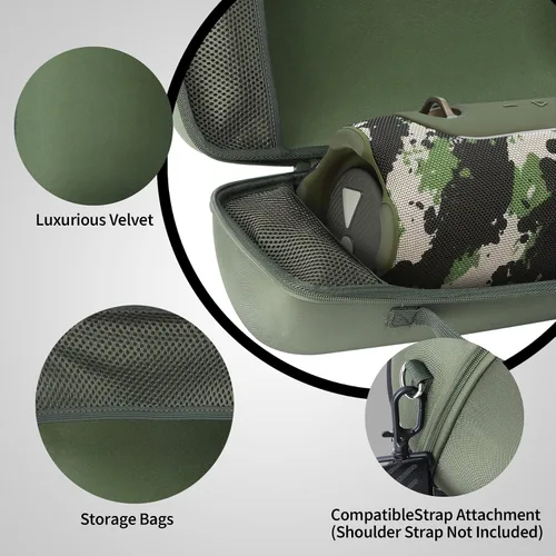 Vista 5 de Funda compatible con altavoz Bluetooth portátil JBL Xtreme 5 (verde militar)