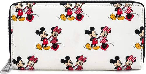 Vista 3 de Loungefly Disney Mickey and Minnie Mouse - Cartera con cremallera estampada Multi Classic