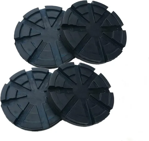Vista 4 de 4 piezas almohadillas de gato elevador para auto, almohadillas redondas de brazo de goma resistente aptas para elevador de auto camión grúa (A)