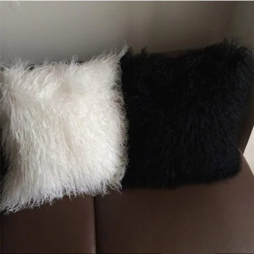 Vista 3 de Seek4comfortable Funda de almohada de cordero mongol de 16 x 16 pulgadas, fundas de almohada decorativas de piel de cordero