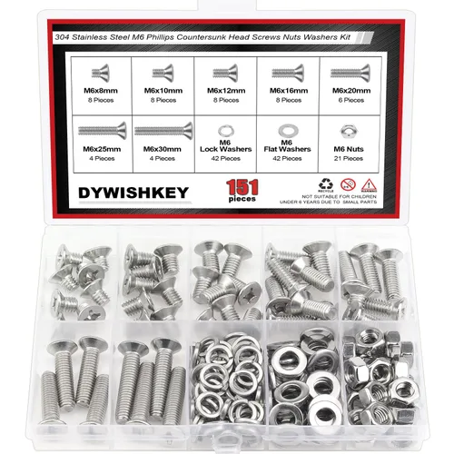 Vista 23 de DYWISHKEY - Juego de 566 piezas M2x 4/6/8/10/12/16/20mm tornillos de cabeza de botón, kit de tuercas y arandelas, tornillos M2, acero inoxidable 304