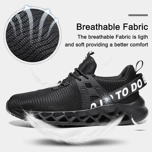 Vista 5 de Zapatos de punta de acero para hombres zapatos de trabajo indestructibles de seguridad para hombres zapatos ligeros a prueba de pinchazos
