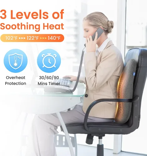 Vista 5 de Masajeador de cuello y almohada de apoyo lumbar CLIL