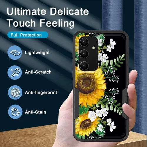 Vista 335 de Funda para Galaxy A14 5G, resistente de doble capa híbrida de policarbonato duro, goma suave, a prueba de golpes, funda protectora resistente