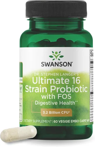 Vista 8 de Swanson Dr. Stephen Langer's Probiótico de 16 cepas con FOS prebiótico para adultos conscientes de la salud intestinal con 3.2 mil millones de UFC